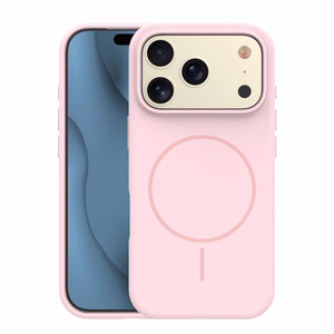 Silicone Thin Mag dėklas iPhone 17 Pro 6,3" šviesiai rožinis