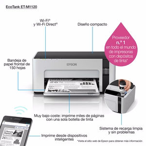 Epson EcoTank M1120 rašalinis spausdintuvas 1440 x 720 DPI A4 „Wi-Fi“