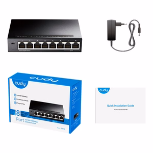 Cudy GS108 коммутатор Gigabit Ethernet 10/100/1000 чёрный