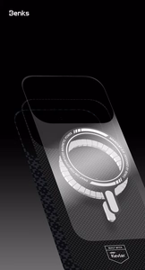"Benks" magnetinis šarvas "Air Armor Grid Kevlar Case Metal Frame 600D (B069) for Iphone 17 Pro black