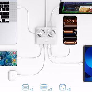 Orico PDC25 25W 6in1 удлинитель 2x AC + 2x USB-A + 2x USB-C - белый