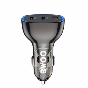 BWOO PD car įkroviklis 2x USB-C port + USB-A 68W juodas
