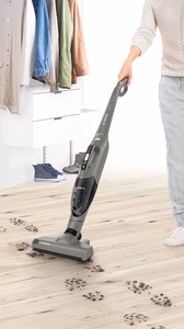 Bosch Serie 2 Readyy'y BBHF214G – belaidis bemaišis vertikalus dulkių siurblys, „2 viename“, 14,4 V, iki 35 min., pilkas