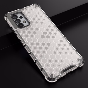 Dėklas telefonui su medaus koriu dizainu, apsauginis dėklas su gelio rėmeliu, skirtas Samsung Galaxy A13 5G, skaidrus