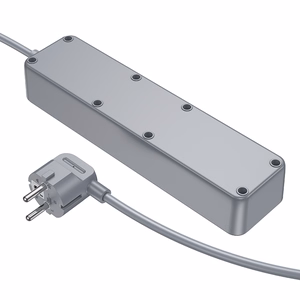 Borofone Удлинитель BAC9 — 3 розетки 240V + 3xUSB + Type C PD 20W, 2 метра — чёрный