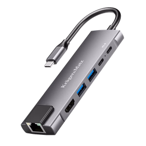 USB-C hub with HDMI, 2 x USB 3.0, 2 x USB-C and RJ45 ports