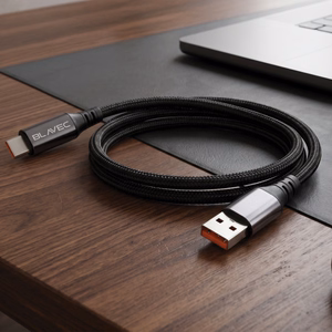 Кабель Blavec Zumi плетёный USB — Type C QC 30W 3A LCD дисплей 1 м Apple CarPlay/Android Auto (CZU-UC3B10) чёрный
