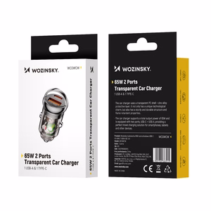 Įkroviklis automobilinis Wozinsky (WCGWCW) (1xUSB 1xUSB-C) 65W juodas