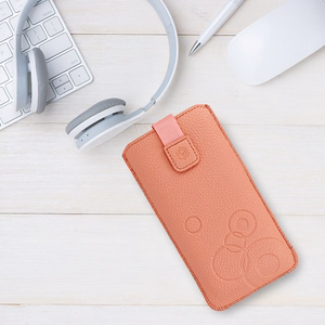 WONDER Deko dėklas telefonui (dydis XL) Iphone 15/15 Pro/Iphone 16/16 Pro/Samsung S24/S24 Plus/S25/S25 Plus/A53/A55 5G persikinis