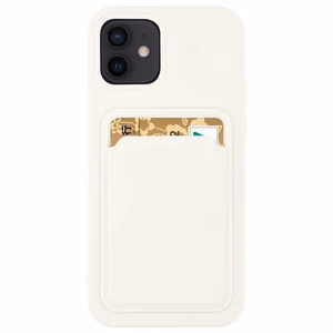 Kortelių dėklas silikoninė piniginė su kortelės skyriumi dokumentams Samsung Galaxy A42 5G balta