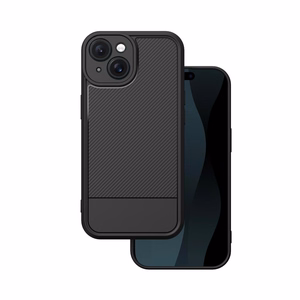 Paprastas anglies dėklas iPhone 15 6,1" juodas