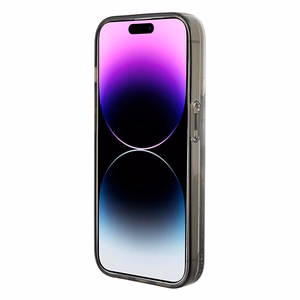 Karl Lagerfeld Liquid Glitter Ikonik dėklas telefonui iPhone 15 Pro - skaidrus
