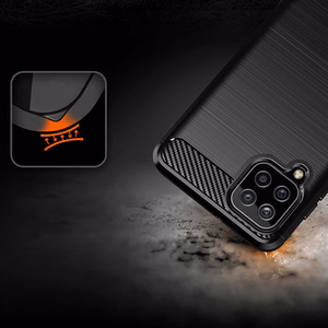 Carbon Case гибкий TPU чехол для Samsung Galaxy A22 4G чёрный