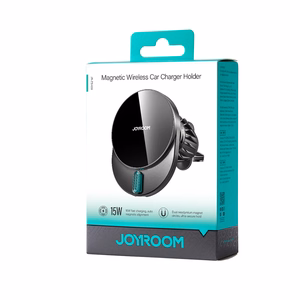 Belaidis automobilinis įkroviklis-laikiklis Joyroom (JR-ZS409) Magnetic (MagSafe 15W) tvirtinamas ant ventiliacijos grotelių juodas