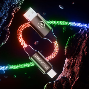 Blavec Кабель Neon USB на Type-C QC 3.0 60W 3A 1м Apple CarPlay Android Auto (CNE-UC3L1) светящийся RGB