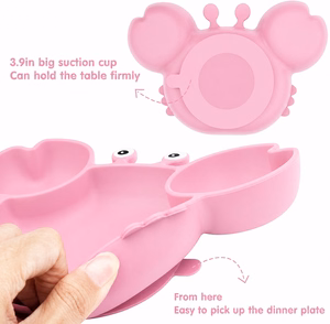 Children's silicone tableware set Reach Crab-9, pink