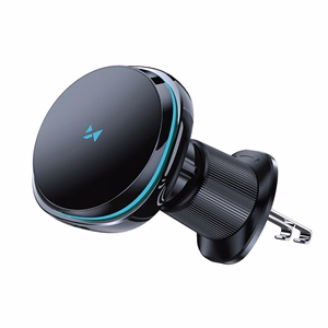 Belaidis automobilinis įkroviklis+laikiklis Wozinsky (WCT5-6S2Y) magnetinis (MagSafe 15W) ventiliacijos grotelėms juodas