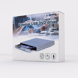 Gembird DVD-USB-021-SV Išorinis USB DVD įrenginys, sidabrinis