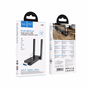 USB Wi-Fi adapteris Hoco HI34 Wi-Fi6 juodas