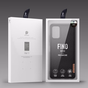 Dux Ducis Fino dėklas telefonui padengtas nailono medžiaga Samsung Galaxy A03s juodas