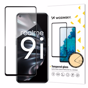 Wozinsky grūdintas stiklas pilno klijavimo itin tvirtas apsauginis stiklas pilno padengimo su rėmeliu, dėklui draugiškas Oppo A76 / Oppo A36 / Realme 9i juodas