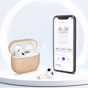 Tech-Protect silikoninis dėklas Apple AirPods 4 ausinėms - smėlinis