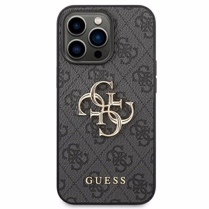 Dėklas Guess PU 4G Metal Logo Apple iPhone 14 Pro Max pilkas