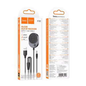 Bluetooth transmiteris Hoco (E150) (bluetooth v5.3, 3,5mm AUX) juodas