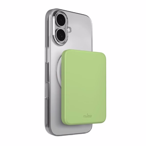 "Puro" 4200 mAh itin plonas "MagSafe" USB-C suderinamas maitinimo bankas - žalias