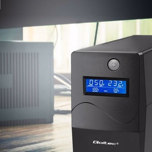 Qoltec Monolith nepertraukiamo maitinimo šaltinis (UPS) dvigubos konversijos (Online) 0.45 kVA 240 W 2 AC lizdai