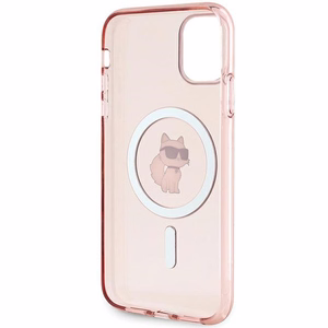 Karl Lagerfeld IML Choupette Magnetinis dėklas iPhone 11 / Xr - rožinis