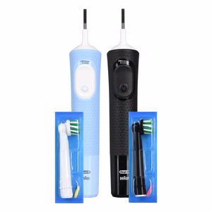 Oral-B Vitality Pro Duo – rechargeable electric toothbrush, 2 brush heads, 3 cleaning modes, black/blue/white