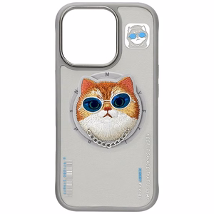Nimmy Glasses Cool Cat MagSafe dėklas iPhone 16 Pro - pilkas