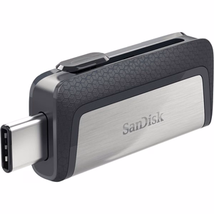 Sandisk Ultra Dual Drive USB Type-C USB atmintukas 64 GB USB Type-A / USB Type-C 3.2 Gen 1 (3.1 Gen 1) Juoda, Sidabras