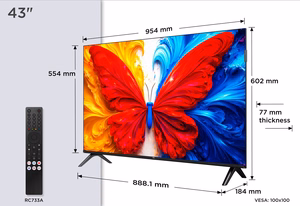 TCL S5L 43S5L TV 109.2 cm (43") Full HD Smart TV Wi-Fi Black 300 cd/m²