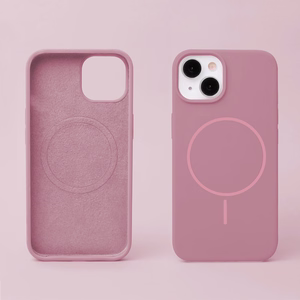 Silicone Thin Mag dėklas iPhone 13 6,1" rožinis