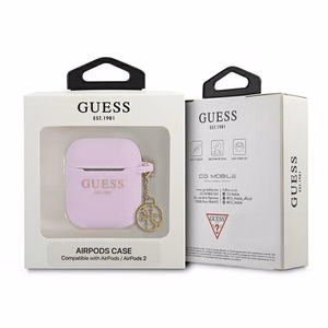 Guess GUA2LSC4EU AirPods 1/2 dėklas violetinė/violetinė silikoninis žavesys 4G kolekcija
