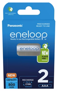Įkraunamos baterijos PANASONIC ENELOOP AAA 800 mAh 2 vnt. (BK-4MCDE/2CP)