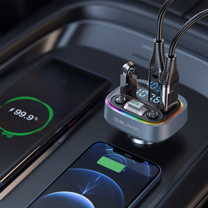 Blavec FM transliatorius Flash TR-04 MP3, Bluetooth - 2xUSB + Type C - QC3.0 18W PD 30W (TFMFTR04-B) juodas