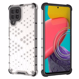 Honeycomb case armored cover with a gel frame for Samsung Galaxy M53 5G black