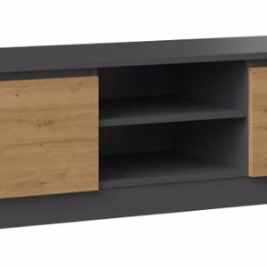 Top E Shop RTV 120 – TV stand with 2 shelves, anthracite/Artisan oak
