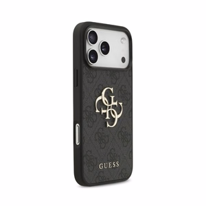 Dėklas Guess PU 4G Metal Logo Apple iPhone 18 Pro Max pilkas