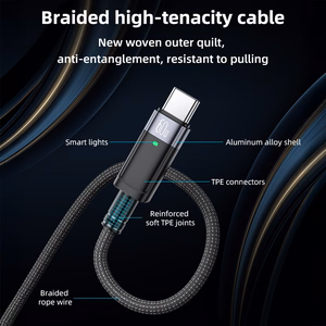 Yesido Кабель CA160 плетёный - Type C to Type C - PD 60W 1,2 метра чёрный
