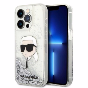 Karl Lagerfeld KLHCP14LLNKHCH iPhone 14 Pro 6.1" kietasis dėklas sidabrinis/sidabrinis Blizgus Karl Head