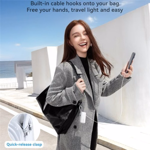 "Joyroom JR-PR2L" 10000 mAh 35 W maitinimo bankas su integruotu ištraukiamuoju USB-C kabeliu ir "Lightning" laidu - mėlynas