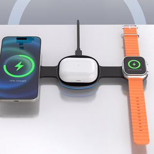 Dudao A11S 3-in-1 belaidis įkroviklis, suderinamas su MagSafe, išmaniuoju telefonu, išmaniuoju laikrodžiu, ausinėmis - juodas