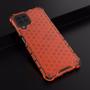 Honeycomb dėklas apsauginis su TPU buferiu Samsung Galaxy A22 4G raudonas