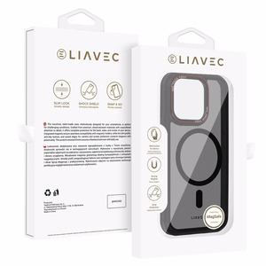 Liavec Hybrid MagSafe dėklas telefonui iPhone 15 Pro Max pilkas