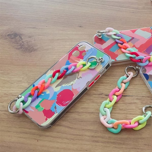 Color Chain dėklas gelinis lankstus elastingas dėklas su grandinės pakabuku iPhone 8 Plus / iPhone 7 Plus įvairiaspalvis