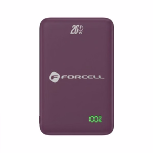 Powerbank compatible with MagSafe Forcell F-Energy SuperSlim F5K8 QC4.0 PD3.0 15W 5000 mAh cherry